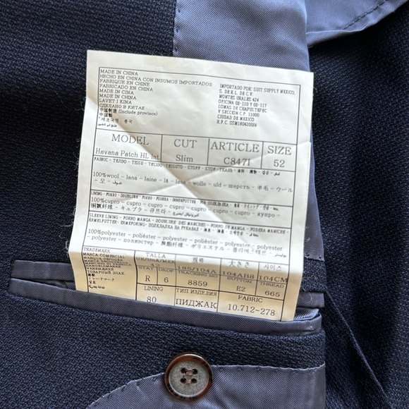 SuitSupply Navy all season sport jacket blazer size 52 / 42 - Picture 5 of 9